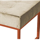 Kit Poltrona E Puff Luana Base Bronze Veludo Bege - Montanari