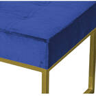 Kit Poltrona E Puff Luana Base Gold Veludo Azul Marinho - Mon