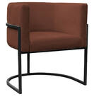 Kit Poltrona E Puff Luana Base Preto Veludo Marrom - Montanar