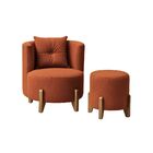 Kit Poltrona E Puff Luna Decorativa Curvo Orgânico Boucle - M