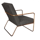 Kit Poltrona E Puff Malta Decorativa Sala Aramado Bronze Sued