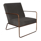 Kit Poltrona E Puff Malta Decorativa Sala Aramado Bronze Sued