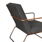 Kit Poltrona E Puff Malta Decorativa Sala Aramado Bronze Sued