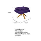 Kit Poltrona E Puff Opala Base Giratória De Madeira Corano  -