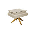 Kit Poltrona E Puff Opala Base Giratória De Madeira Corano  -