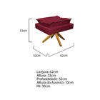 Kit Poltrona E Puff Opala Base Giratória De Madeira Suede Bor