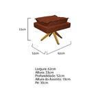 Kit Poltrona E Puff Opala Base Giratória De Madeira Suede Ter