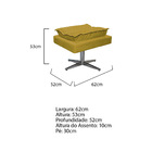 Kit Poltrona E Puff Opala Base Giratória De Metal Suede Amare