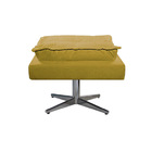 Kit Poltrona E Puff Opala Base Giratória De Metal Suede Amare