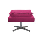 Kit Poltrona E Puff Opala Base Giratória De Metal Suede Pink