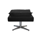 Kit Poltrona E Puff Opala Base Giratória De Metal Suede Preto