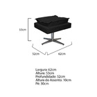 Kit Poltrona E Puff Opala Base Giratória De Metal Suede Preto