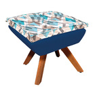 Kit Poltrona E Puff Opala Giratório Suede Com D33 Base Madeir