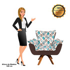 Kit Poltrona E Puff Opala Giratório Suede Marrom Com D33 Base