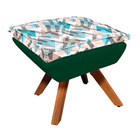 Kit Poltrona E Puff Opala Giratório Suede Verde Com D33 Base