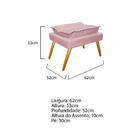 Kit Poltrona E Puff Opala Palito Corano - Doce Sonho Móveis -