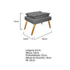 Kit Poltrona E Puff Opala Palito Corano - Doce Sonho Móveis -