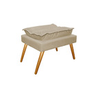 Kit Poltrona E Puff Opala Palito Mel Suede Bege - Amarena Móv