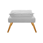 Kit Poltrona E Puff Opala Palito Mel Suede Branco - Amarena M