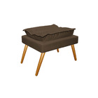 Kit Poltrona E Puff Opala Palito Mel Suede Marrom - Amarena M