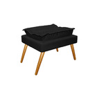 Kit Poltrona E Puff Opala Palito Mel Suede Preto - Amarena Mó