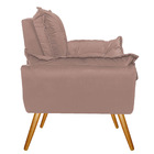 Kit Poltrona E Puff Opala Palito Mel Suede Rosê - Amarena Móv
