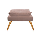 Kit Poltrona E Puff Opala Palito Mel Suede Rosê - Amarena Móv