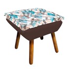 Kit Poltrona E Puff Opala Suede Com D33 Pés Palito Castanho D