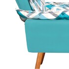 Kit Poltrona E Puff Opala Suede Com D33 Pés Palito Castanho D