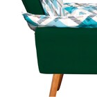 Kit Poltrona E Puff Opala Suede Verde Com D33 Pés Palito Cast