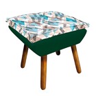 Kit Poltrona E Puff Opala Suede Verde Com D33 Pés Palito Cast