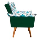 Kit Poltrona E Puff Opala Suede Verde Com D33 Pés Palito Cast