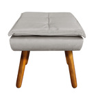 Kit Poltrona E Puff Opala Veludo Marrom Rato Pés Palito Casta