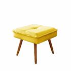 Kit Poltrona E Puff Pés Palito Decorativo Joy Amarelo