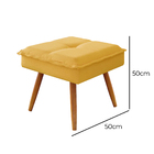 Kit Poltrona E Puff Pés Palito Decorativo Joy Amarelo