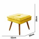 Kit Poltrona E Puff Pés Palito Decorativo Joy Amarelo