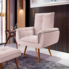 Kit Poltrona E Puff Pés Palito Decorativo Joy Rosa - Shop Das