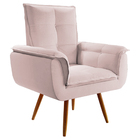 Kit Poltrona E Puff Pés Palito Decorativo Joy Rosa - Shop Das