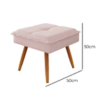 Kit Poltrona E Puff Pés Palito Decorativo Joy Rosa - Shop Das