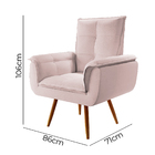 Kit Poltrona E Puff Pés Palito Decorativo Joy Rosa - Shop Das