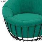 Kit Poltrona E Puff Puf Decorativo Wasse Veludo Moll