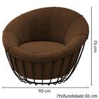 Kit Poltrona E Puff Puf Decorativo Wasse Veludo Moll