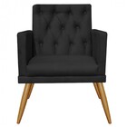 Kit Poltrona E Puff Redondo Maria Capitonê Pé Palito Suede Pr