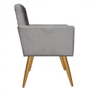 Kit Poltrona E Puff Redondo Nina Decorativo Pé Palito Suede C