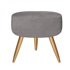 Kit Poltrona E Puff Redondo Nina Decorativo Pé Palito Suede C