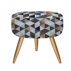 Kit Poltrona E Puff Redondo Nina Pé Palito Recepção Triângulo