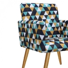 Kit Poltrona E Puff Redondo Nina Pé Palito Recepção Triângulo