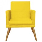 Kit Poltrona E Puff Redondo Nina Rodapé Pé Palito Suede Amare