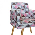 Kit Poltrona E Puff Redondo Nina Rodapé Pé Palito Triângulo R