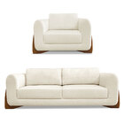 Kit Poltrona E Sofá Living 2 Lugares 1 60m Lottus Linho Natur